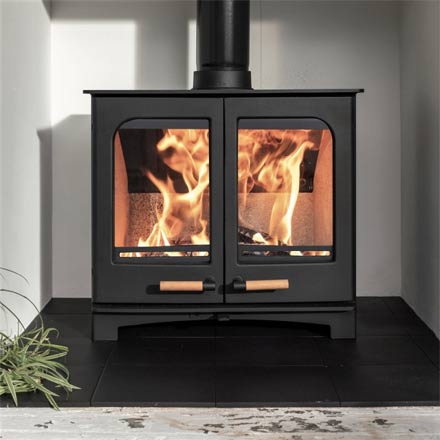 Panoramic 9 Twin Door Defra-approved 7kw Ecodesign Ready wood burning stove